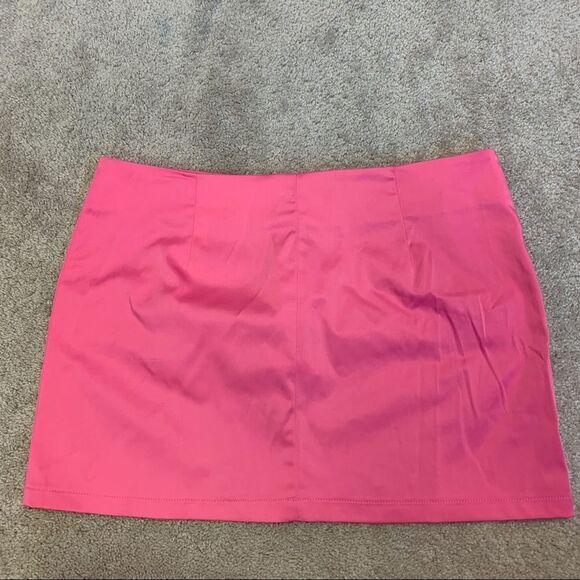 𝅺ZARA pink satin effect mini skirt Sz XL NWT - Picture 7 of 11